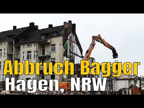 Abbruch Bagger im Einsatz beim Abriss in Hagen-Wehringhausen