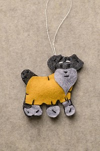 Handmade Felt Dog Ornament | Terrier or Schnauzer Inspired - Etsy