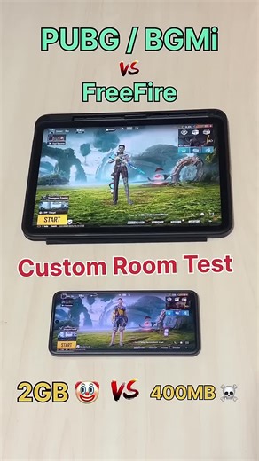 pubg Vs FreeFire reality 2Gb Vs 400MB-freefire better than pubg - Gaming test #shorts #bgmi