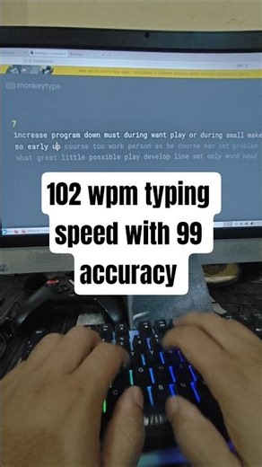 102 wpm typing speed with 99 accuracy today