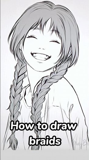 Easy way to draw braids.