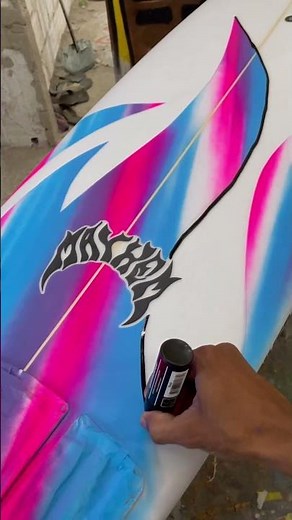 How to Paint Surfboard using Spray + Surfpaints Acrylic Paint Pens 🔥🌊🖊
