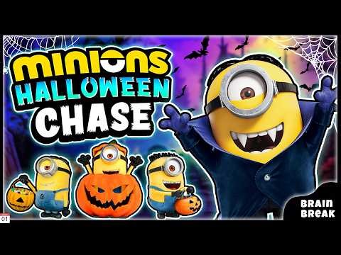 Going on a Minions Halloween Chase | Brain Break | Dance Songs | Spooky Freeze Dance | Ghost Hunt