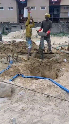 pile foundation in progress( drilling pile points and casting)