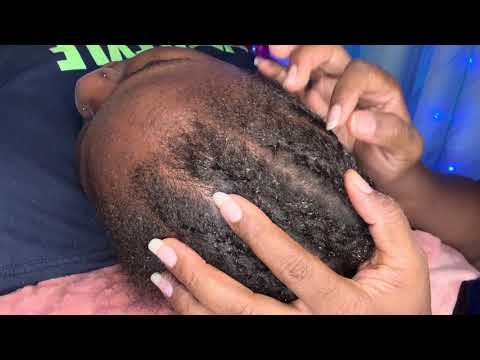 ASMR scratching between her cornrows sleepy & relaxing