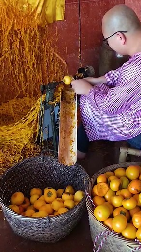 Peeling and Preparing Large Gourds in Rustic Kitchen