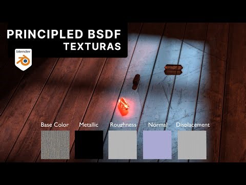 Texturas en Blender - (Color, roughness map, metallic map, normal map y displacement map)