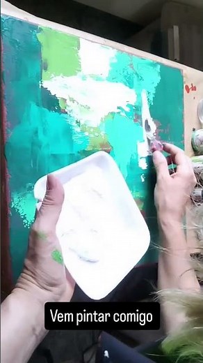 Técnica de pintura abstrata.