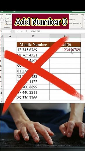 Excel Add 0 to Mobile Number | Excel Tips