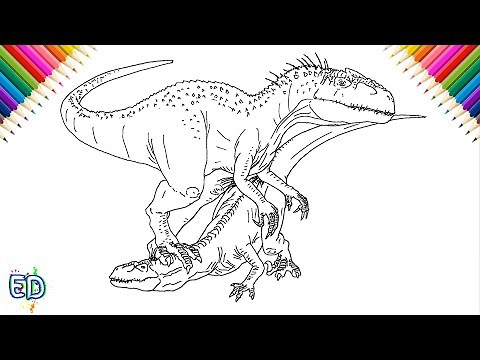 How to Draw Indominus Rex vs Indoraptor | Step by Step | Jurassic World