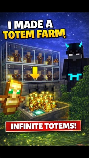 I Became Immortal In Minecraft Using This Farm 😱 | TOTEM FARM | #minecraft #shorts #viral