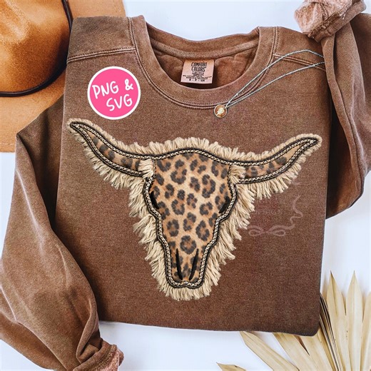 Leopard Print Cow Skull PNG, Trendy Western Shirt Design, Girly Country Sublimation Tshirt Png, Preppy Cheetah Digital Download Rag Quilt - Etsy