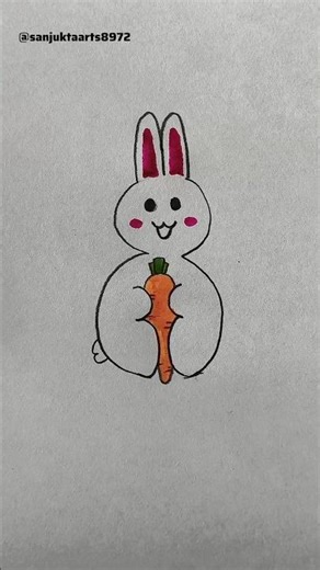 cute rabbit drawing🐇 #shorts #trending #drawing #rabbit #carrot #art