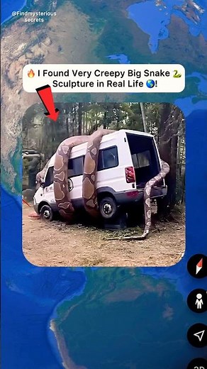 🔥I Found Very Creepy Giant Snake 🐍 On Google Earth 🌍! #shorts #findmysterioussecrets