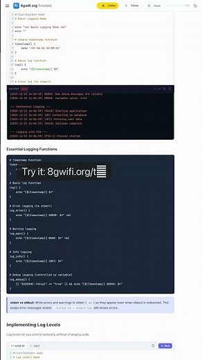 Logging - Bash Tutorial — in 30 seconds #Bash #Shell #Linux