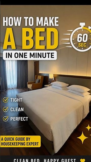 How to Make a Hotel Bed in 60 Seconds 🛏️⏱️ #housekeeping