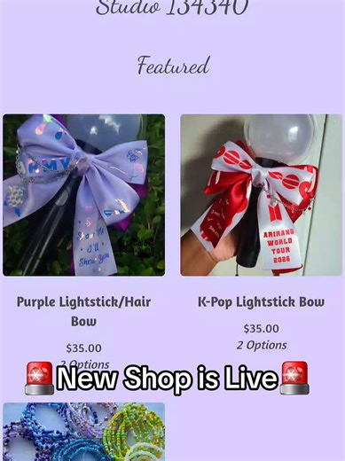 New Shop is live 😊 so happy to share this with you guys! please check it out #studio134340 #bts_arirang #armybomb #lightstickbow #arirang