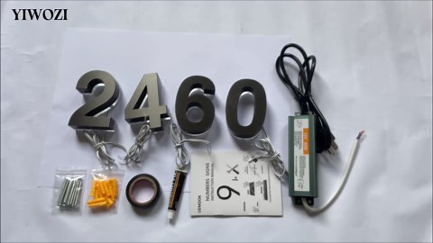 Personalized Solar Backlit House Numbers for Outside Light Up, Lighted Address Numbers for Houses, Large Light Address Signs for Houses,llluminated LED Waterproof Modern Solar House Numbers