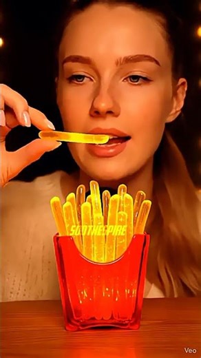 Real or AI? - Glass Fries ASMR🍟✨ | Ultra Realistic Fast Food Sounds#shorts