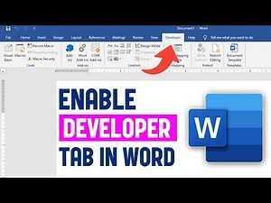 How To Enable Developer Tab in Microsoft Word