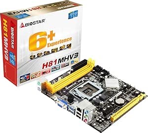 Amazon.com: Biostar H81MHV3 Intel Socket 1150 mATX VGA/HDMI USB 3.0 Placa base : Electrónica