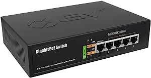 BV-Tech 5 Port Gigabit PoE+ Switch (4 PoE+ Ports | 1 Uplink Port) – 65W – 802.3at – POE-SW501G