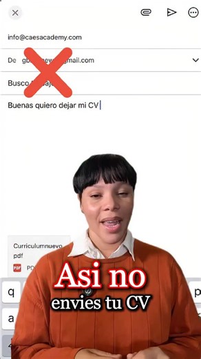 ¿Sabías que enviar tu CV puede costarte una oportunidad laboral? 🚨 Te enseño cómo crear un CV profesional con las secciones correctas y cómo enviarlo por correo para destacar: 1️⃣ Usa formato PDF o Word (¡nunca imagen!). 2️⃣ Incluye: Acerca de mí, datos de contacto, foto, habilidades, herramientas, objetivos profesionales, formación académica, experiencia laboral y más. 3️⃣ En el correo: Asunto claro mensaje breve y profesional. ¡Haz que tu solicitud sea la que destaque! ✨ #Trabajo #CVProfesion