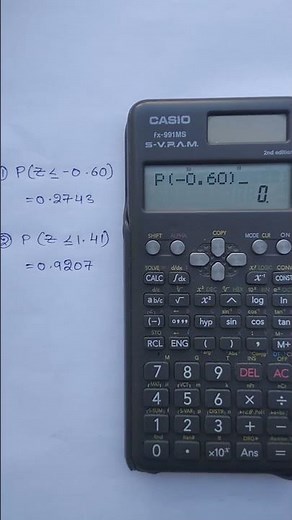 calculate probability from z score value on calculator( standard normal distribution )