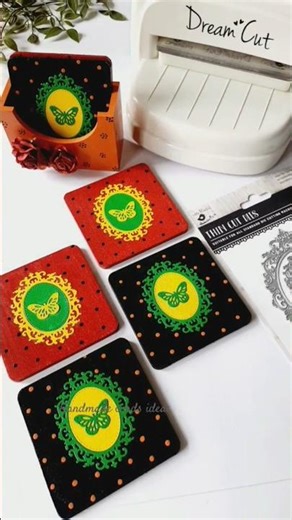 DIY COASTERS | Beautiful festive coasters #diycrafts #craftyideas #diyproject #coasterset #coasters