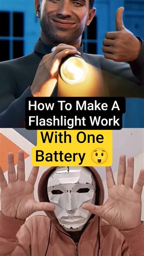 How To Make A Flashlight Work With One Battery 😲 #shorts #sciencefacts #didyouknow