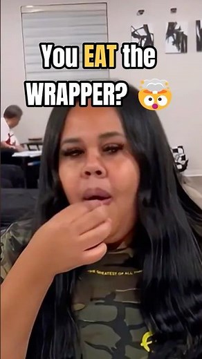 You’re supposed to EAT the wrapper?? Botan Rice Candy taste test #food #weirdtastebuds #foodreaction