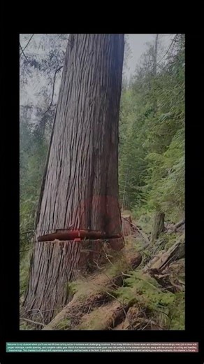 Cutting Pine Tree on the Mountain cutting trees | Perfect Tree Felling in Steep Area