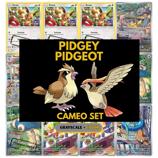 Pidgey & Pidgeot Cameo Card Binder Set Printable Placeholders, PDF Download - Etsy