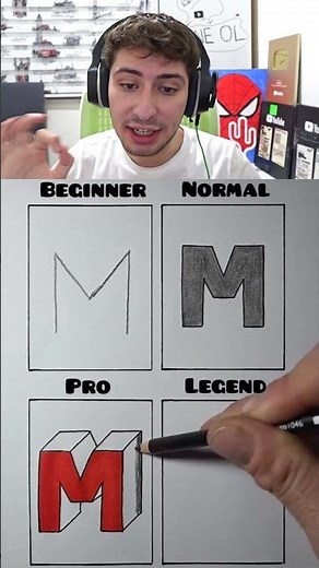 Drawing the letter 'M'... Easy vs. Difficult ⁉️😬🖊️📜