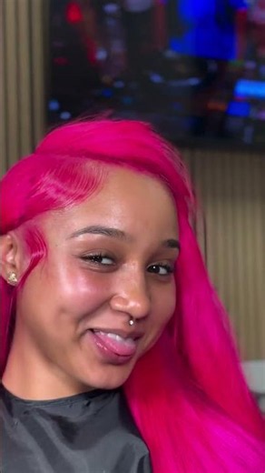 Vibrant Hot Pink Hair Extension Transformation! 💖✂️ #hairtransformation #pinkhair #wigs