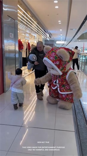The teddy bear falls while sitting on a chair, what it does next shocks...