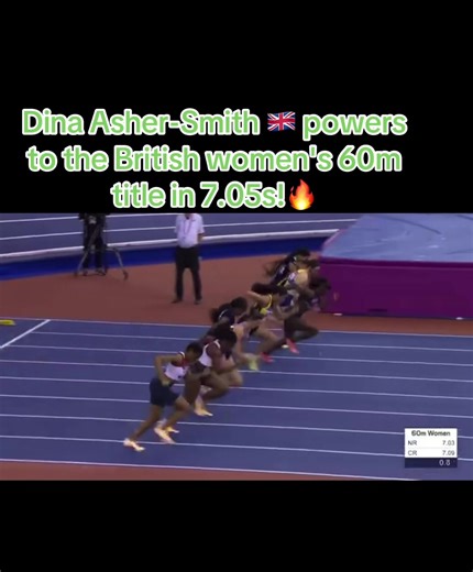 Dina Asher-Smith 🇬🇧 powers to the British women's 60m title in 7.05s!🔥 #dinaashersmith #indoorchampionship #trackandfield #sprinter #race