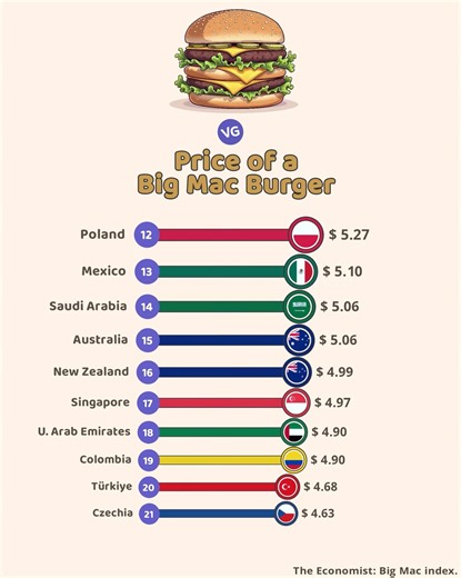 521K views · 1.1K reactions | The Most Expensive Big Mac in the World | VGraphs | Facebook