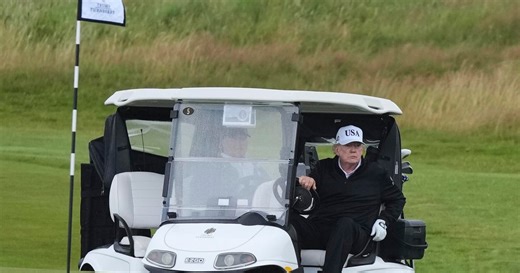 Demonstrators protest Trump's visit to Scotland