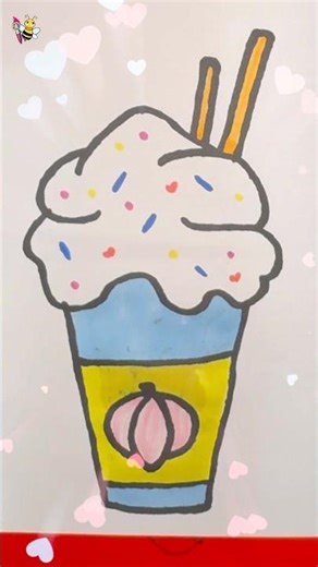 How to draw frappe easily #painting #art #frappé #shorts