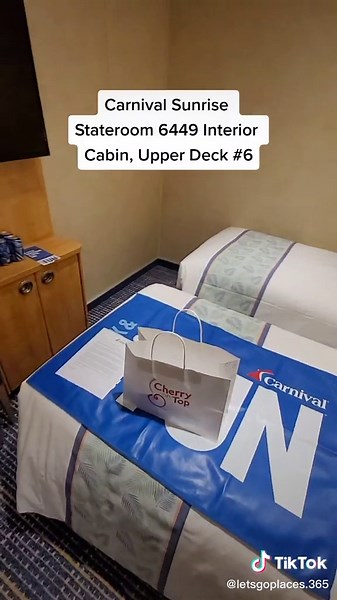 Carnival Sunrise Stateroom 6449 Interior Cabin Tour