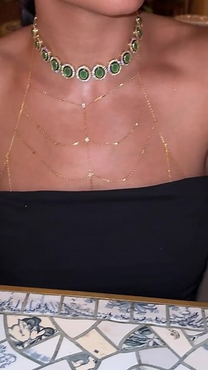 Stunning Layered Jewelry for Love #Bodychains #EmeraldNecklace