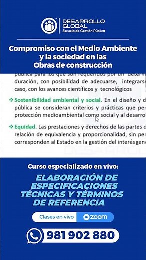 Curso especializado de Elaboración de Especificaciones Técnicas y Términos de Referencia