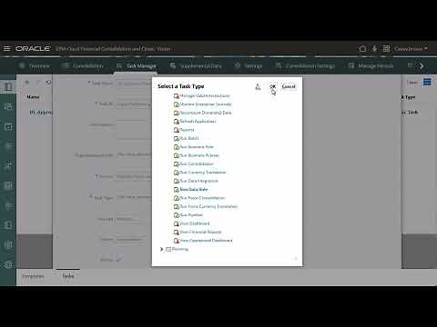 Managing Task Manager Integrations in Oracle Financial Consolidation and Close