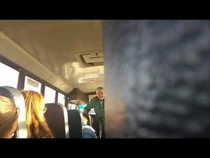 Crazy bus driver yells at kids