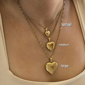 Gold Heart Locket Necklace: Stainless Steel Picture Pendant, Custom Jewelry, Photo Necklace, Waterproof Daily Wear Jewelry - Etsy