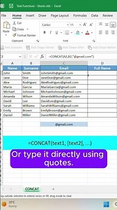 Excel CONCAT Function to Create Emails & Names Instantly! ✨