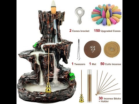 Famiry Backflow Incense Burner, Waterfall Incense Burner Holder Mountain Tower Incense Holders