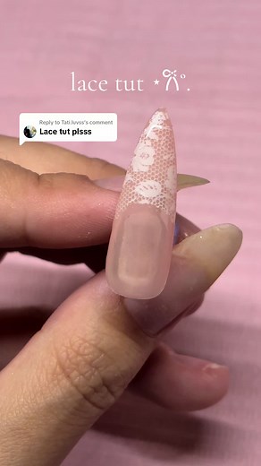 Replying to @Tati.luvss heres my lace tut! should i make more tutorials like this? #nailtutorial #pressonnails #fyp #viral