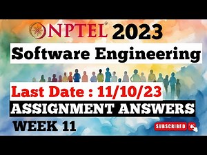 NPTEL 11 Software Engineering Quiz 11 Answers | Jul-Dec 2023